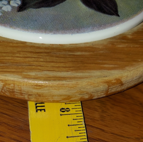 Vintage Glynda Turley Cheese Board Built In Slicer Pink And White Flowers 1996 - Picture 11 of 11